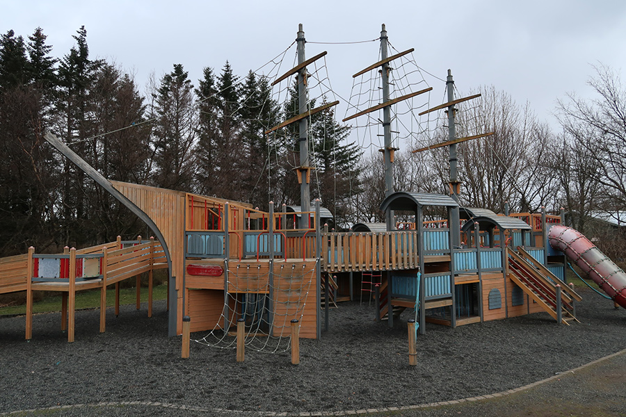 The massive pirate ship playground is a favourite for anxious parents to run after their children as they climb ever higher.